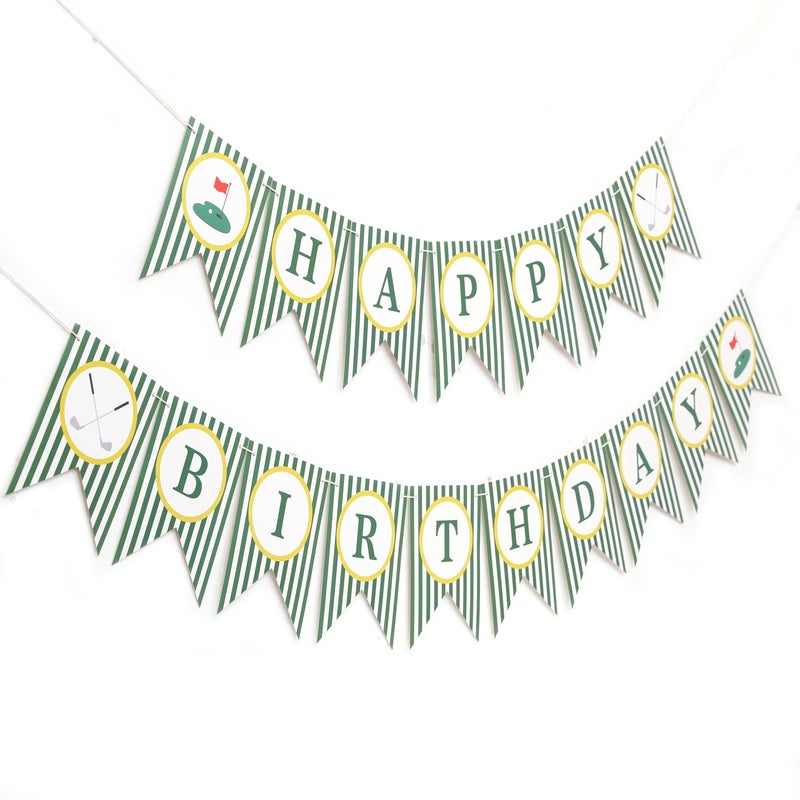 beaded Golf Happy Birthday Banner - Golf 1st/First Year Party Decoration,Hole In One Party Banner,Hole In One First Year Banner (banner-3) - Image 1