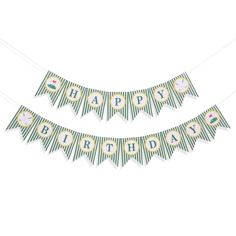 beaded Golf Happy Birthday Banner - Golf 1st/First Year Party Decoration,Hole In One Party Banner,Hole In One First Year Banner (banner-3) - Image 3