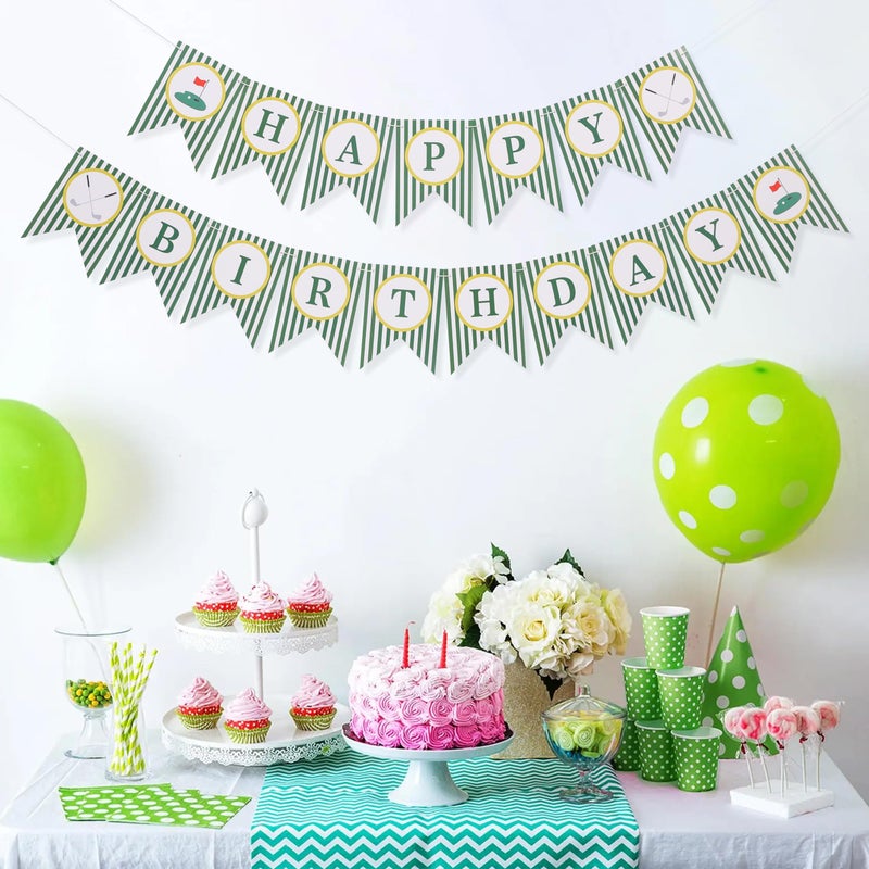 beaded Golf Happy Birthday Banner - Golf 1st/First Year Party Decoration,Hole In One Party Banner,Hole In One First Year Banner (banner-3) - Image 5