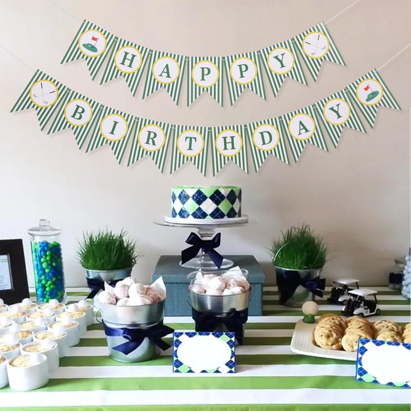 beaded Golf Happy Birthday Banner - Golf 1st/First Year Party Decoration,Hole In One Party Banner,Hole In One First Year Banner (banner-3) - Image 4