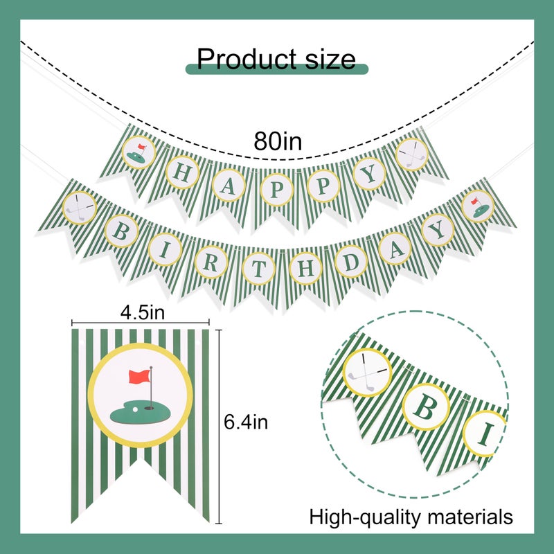 beaded Golf Happy Birthday Banner - Golf 1st/First Year Party Decoration,Hole In One Party Banner,Hole In One First Year Banner (banner-3) - Image 2