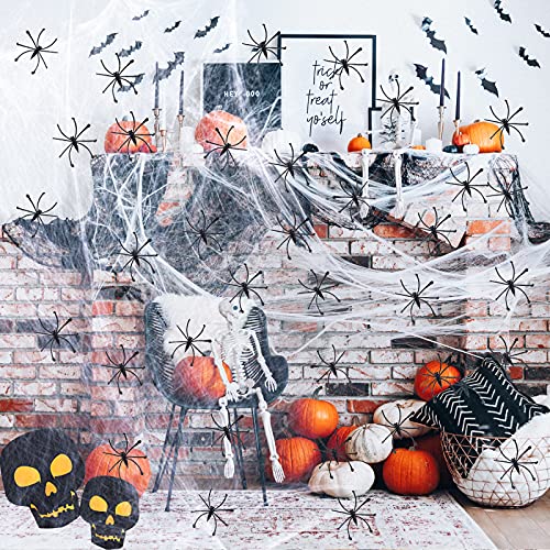 Labrostar 1000 Sqft Halloween Spider Web Decorations with 100 Fake Spiders Spooky Spider Webbing Decorations Indoor Outdoor Party Yard Decor Supplies for Bar Haunted House - Image 2