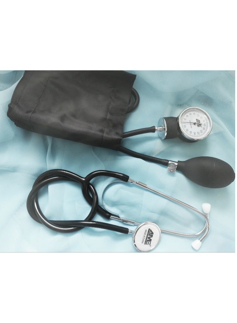 AME Delux Plus Aneroid Sphygmomanometer with Stethoscope and Calibration Key - Image 2