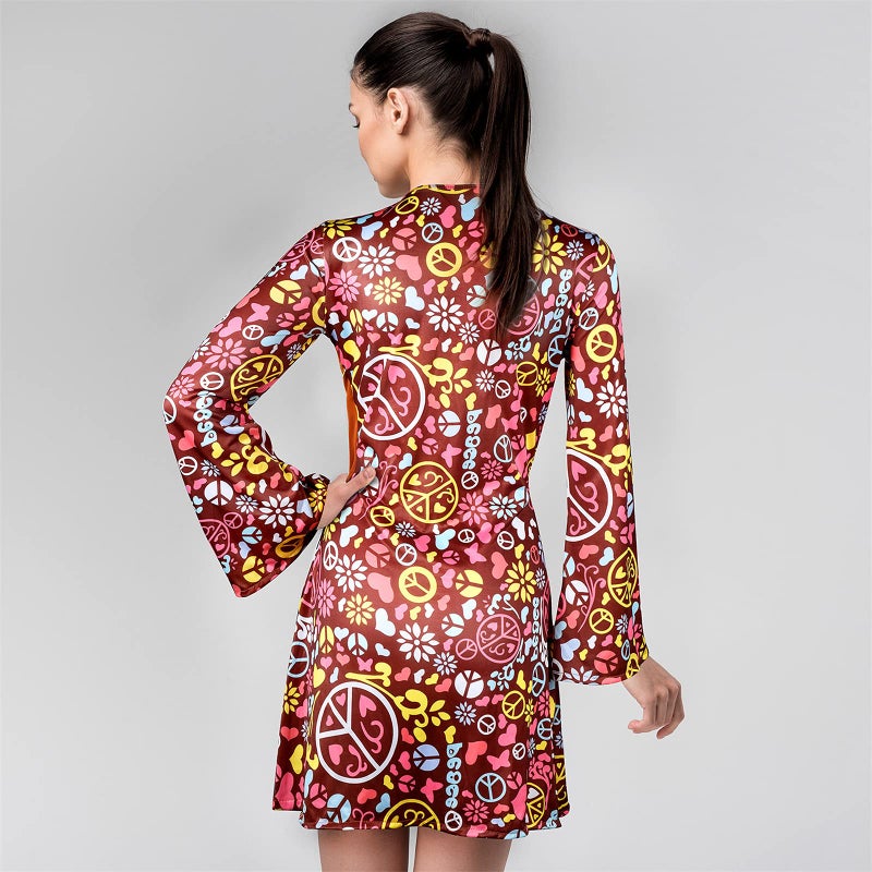 SATINIOR 70s 60s Hippie Costume Set 70s Outfits Accessories Women Disco Dress for Halloween (Adult Size (x-large)) - Image 5