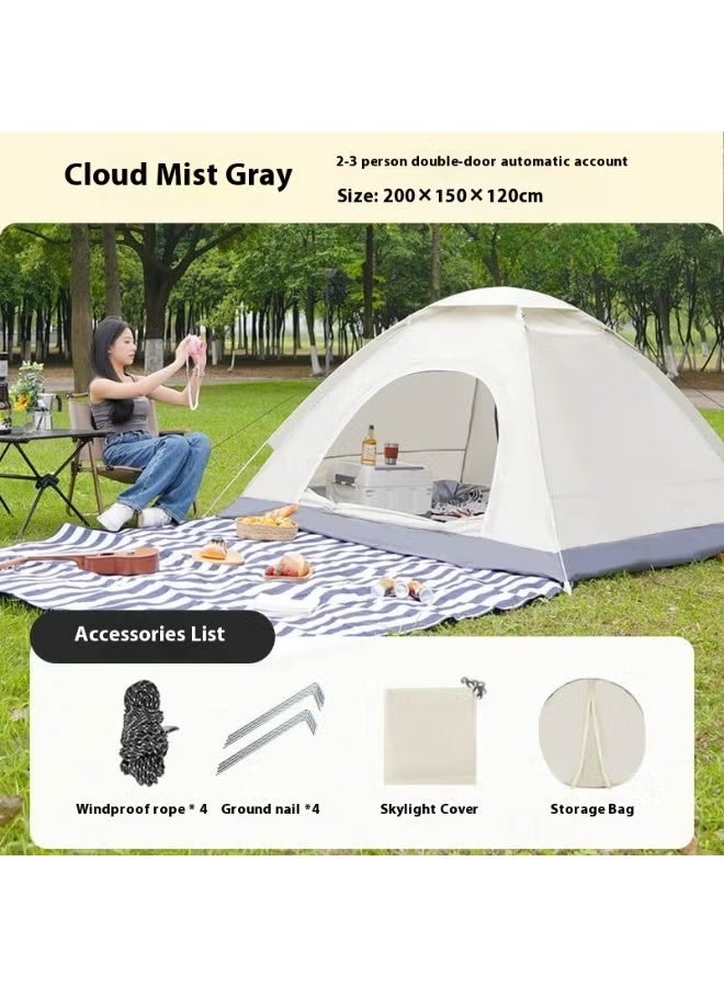 BlueFire Automatic Instant Pop-Up Sunscreen Tent – Family Camping Shelter with 1-Second Setup, All-Weather Waterproof & UV Protection | Portable Beach Tent, Outdoor Travel, Picnic & Backyard Shade with Spacious Interior, Double Doors, Carry Bag & Mesh Storage – Durable 190T Silver-Coated Polyester, Quick Open Design, Windproof & Sun Protection for 3-4 Season Use - Image 4