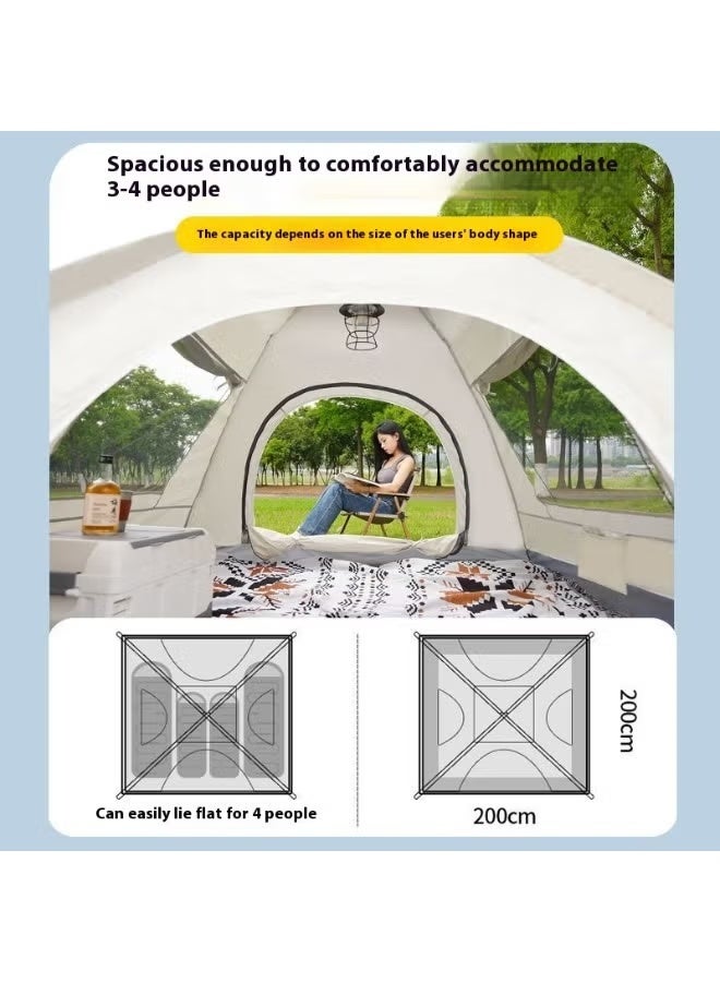 BlueFire Automatic Instant Pop-Up Sunscreen Tent – Family Camping Shelter with 1-Second Setup, All-Weather Waterproof & UV Protection | Portable Beach Tent, Outdoor Travel, Picnic & Backyard Shade with Spacious Interior, Double Doors, Carry Bag & Mesh Storage – Durable 190T Silver-Coated Polyester, Quick Open Design, Windproof & Sun Protection for 3-4 Season Use - Image 5