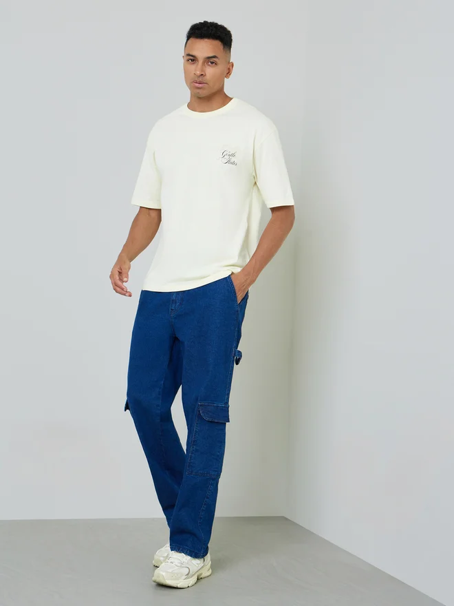 Styli Styli Men Graphic Print Oversized Jersey T-Shirt