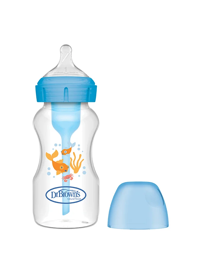 دكتور براونز 9 oz/270 mL PP W-N Anti-Colic Options+ Baby Bottle, Blue Goldfish, 1-Pack