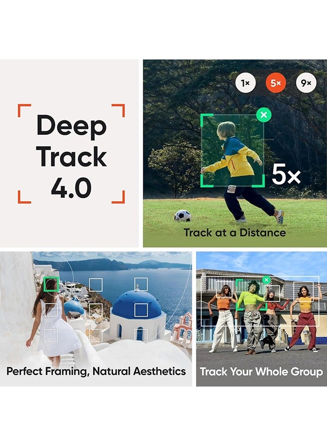 انستا 360 مجموعة فلو 2 برو للمبدعين | مثبت تتبع ذكي نهائي، تتبع بان 360º، حامل ثلاثي مدمج/عصا سيلفي، تتبع في أكثر من 200 تطبيق مع Apple DockKit، تتبع متعدد الأشخاص - Image 2
