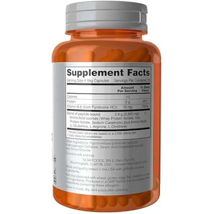 Now Sports Nutrition, Amino Complete™, Protein Blend with 20 Aminos and B-6, 120 Veg Capsules - Image 2