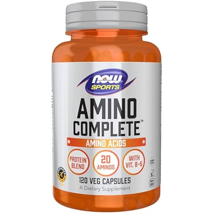 Now Sports Nutrition, Amino Complete™, Protein Blend with 20 Aminos and B-6, 120 Veg Capsules - Image 1
