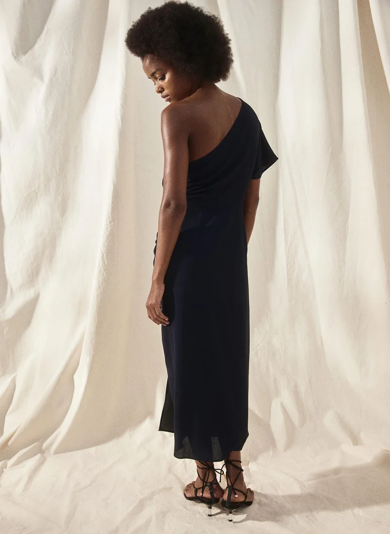 H&M Draped One-Shoulder Dress