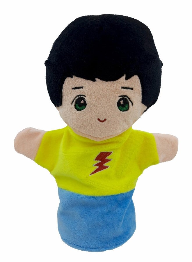 Elfactory Mother (Peach) Family Hand Puppets for Kids - Educational Storytelling Interactive Plush Hand Puppet Set for Learning (10 inch) New Edition (Yellow Boy) - Image 1