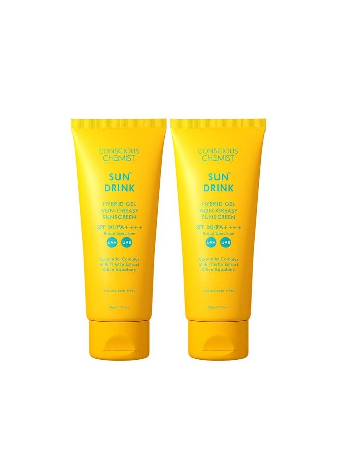 كيميائي واعي - واقي الشمس Conscious Chemist® SPF 50 PA++++ | 100 جرام | واقي من الشمس للبشرة الدهنية، جل واقي من الشمس، واقي من الشمس يحتوي على سيراميد، مستخلص شوك الحليب وسكوالين الزيتون، خفيف الوزن، لجميع أنواع البشرة - مشروب شمسي - Image 1