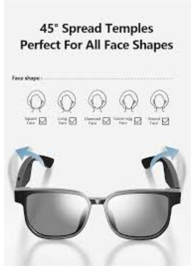 Smart Bluetooth Sunglasses Unisex, Wireless Glasses with Bluetooth Speaker Headset, Bluetooth 5.1 Audio Control Glasses, Glasses Athletic/Outdoor, UV Protection, music, navigation, calls - Image 2
