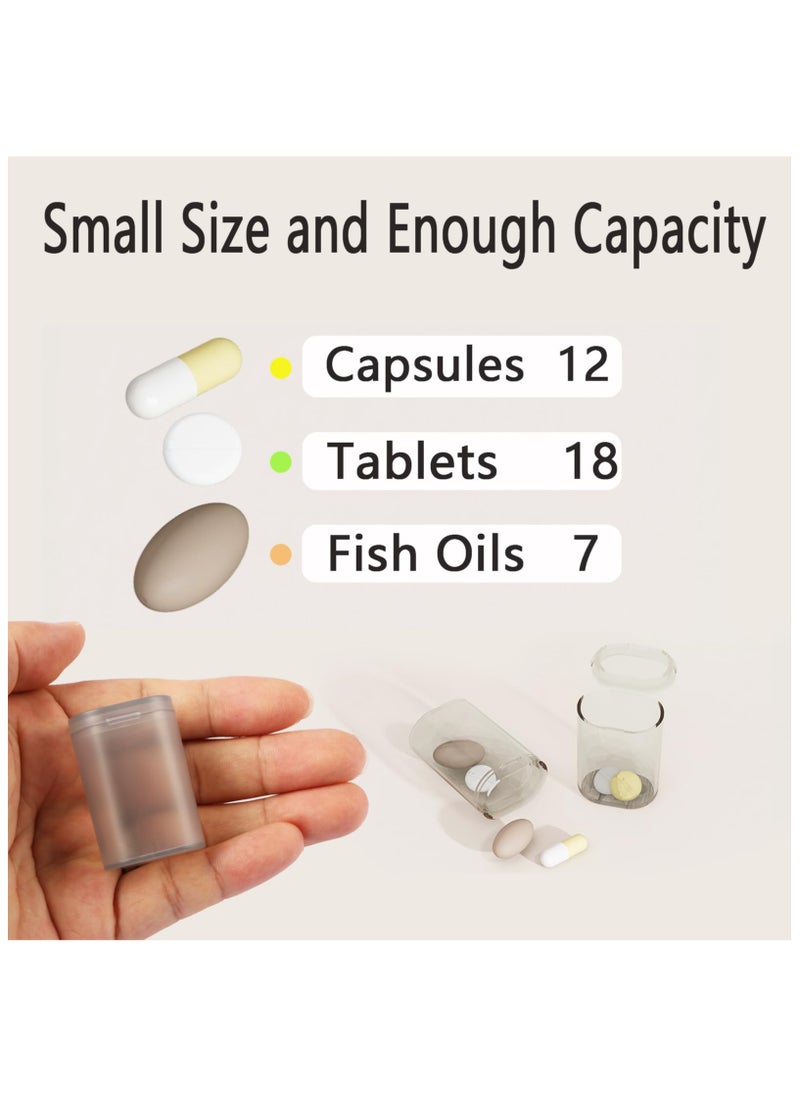 SYOSI 7-Day Weekly Pill Organizer with 7 Small Tubes for a Week - Compact Travel Pill Case for Daily Medication Management, Perfect as a Vitamin or Supplement Organizer, Travel Pill Container (Beige)  - Image 3