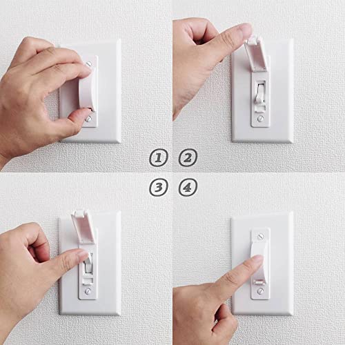 ILIVABLE Wall Switch Guard, ILIVABLE Childproof Light Switch Plate Covers Protects Your Lights or Circuits from being Accidentally Turned On or Off by Children and Adults (White, 8 Pack) - Image 3