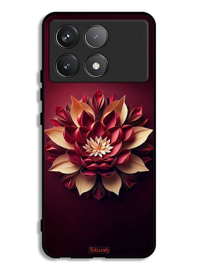 Tolwak Xiaomi Poco F6 Pro Protective Case Cover Flower Abstract Design - Image 1