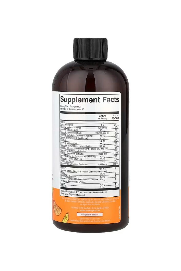 MaryRuth's, Liquid Morning Multivitamin + Hair Growth, Peach Mango, 15.22 fl oz (450 ml) - Image 2