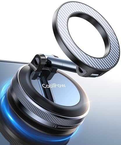 Coolpow【Newest Vacuum Magnetic Phone Holder for Car Phone Holder Mount【Movable Vacuum Suction】 Magsafe Car Mount Cell Phone Holders for Your Car Accessories for Women Men for iPhone 17 16 15 14 Kits - Image 1