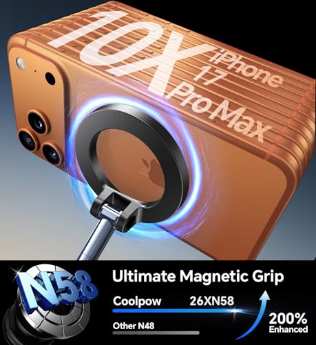 Coolpow【Newest Vacuum Magnetic Phone Holder for Car Phone Holder Mount【Movable Vacuum Suction】 Magsafe Car Mount Cell Phone Holders for Your Car Accessories for Women Men for iPhone 17 16 15 14 Kits - Image 4