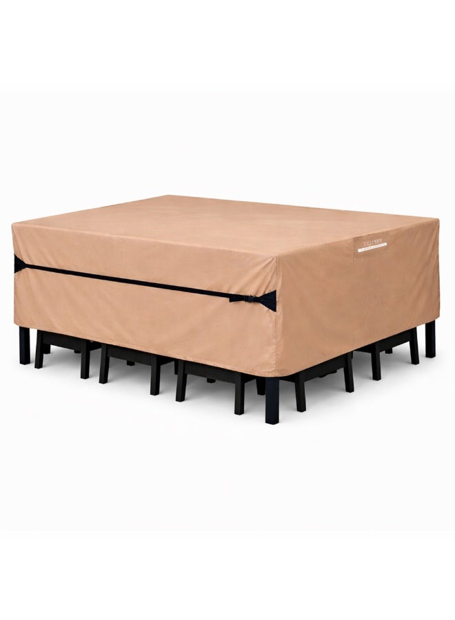 TOPIFY 420D Waterproof Outdoor Furniture Cover Set, Premium Quality Garden Patio Furniture Covers Dust Proof Anti-UV Heavy Duty PVC Coated Durable Sofa Table & Chair Cover 180x120x74cm - Image 1