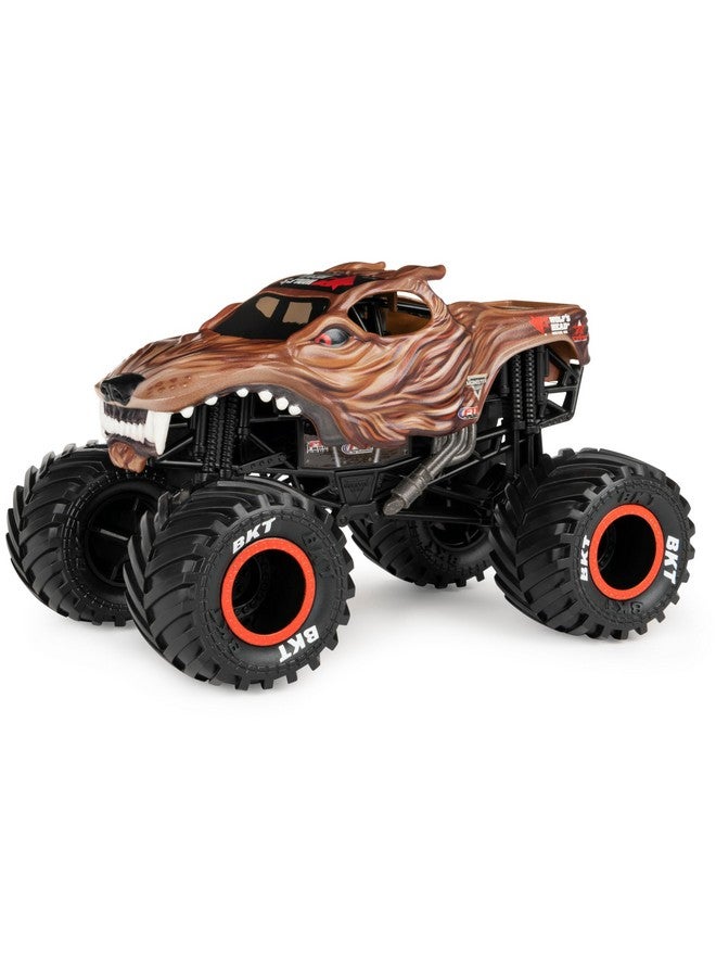 SPIN MASTER شاحنة الوحش الرسمية رأس الذئب من مونستر جام - سيارة مصنوعة من الصب 1:24 مقياس - جنوط كروم وإطارات BKT للاستخدام في جميع مجموعات اللعب - قابلة للجمع لعشاقها وحفلات عيد الميلاد - Image 2