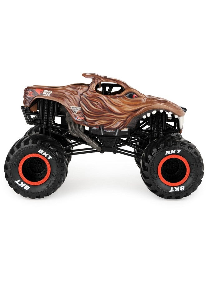 SPIN MASTER شاحنة الوحش الرسمية رأس الذئب من مونستر جام - سيارة مصنوعة من الصب 1:24 مقياس - جنوط كروم وإطارات BKT للاستخدام في جميع مجموعات اللعب - قابلة للجمع لعشاقها وحفلات عيد الميلاد - Image 4