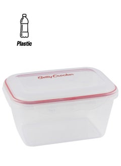 Betty Crocker Betty Crocker Rectangular Food Container 3500Ml Transparent & Red  - Image 1