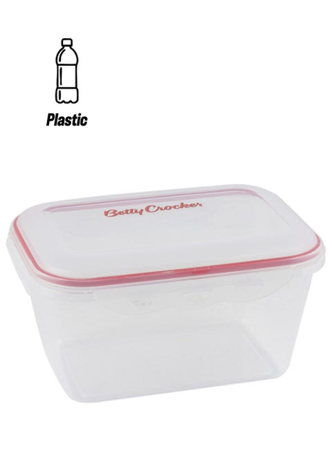 Betty Crocker Rectangular Food Container 3500Ml Transparent & Red