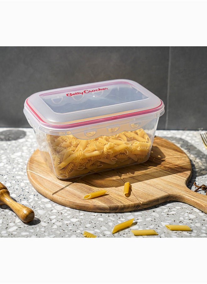 Betty Crocker - Betty Crocker Rectangular Food Container 3500Ml Transparent & Red - Image 1