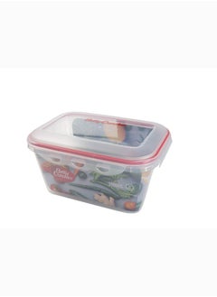 Betty Crocker Betty Crocker Rectangular Food Container 3500Ml Transparent & Red  - Image 2