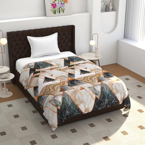 TIB® 140 GSM Soft Glace Cotton Duvet Cover Single Bed II Razai Cover II Quilt Cover II Dohar Cover for Single Bed with Zipper. (Multi Triangle, Single) - Image 1