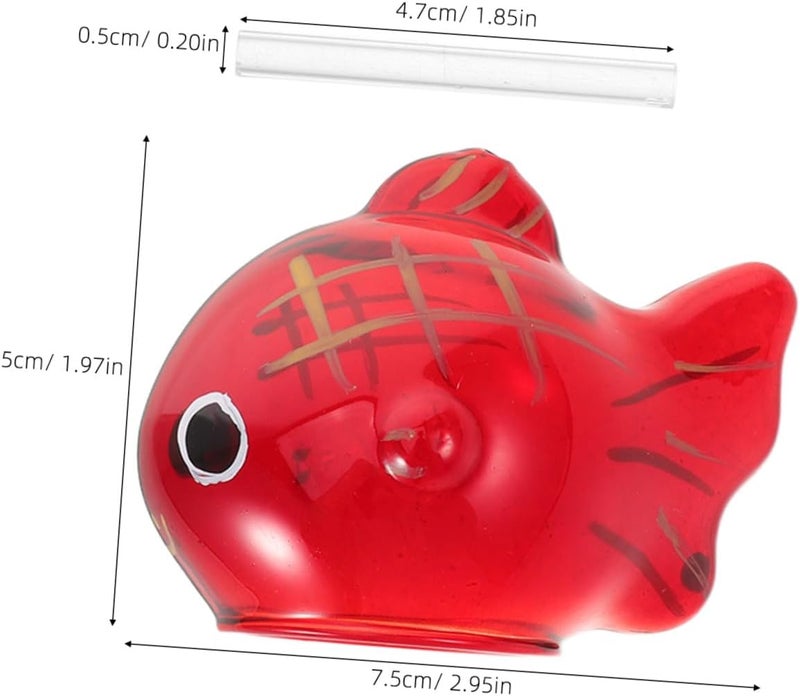 2pcs Red Glass Fish Wind Chimes - Cute Small Fish Windchime Ornament - Japanese Wind Bell Home Decor for Window Garden Outdoor Decoration - Image 2