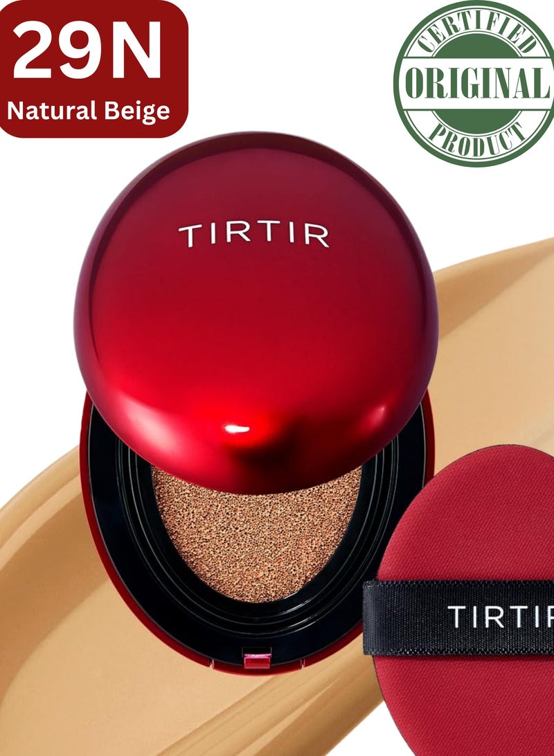 ترتر كريم أساس TIRTIR Mask Fit 29N باللون البيج الأحمر الطبيعي | تغطية كاملة، خفيف الوزن، مناسب للبشرة، لمسة نهائية لامعة حريرية، كريم أساس كوري مبطن - Image 1