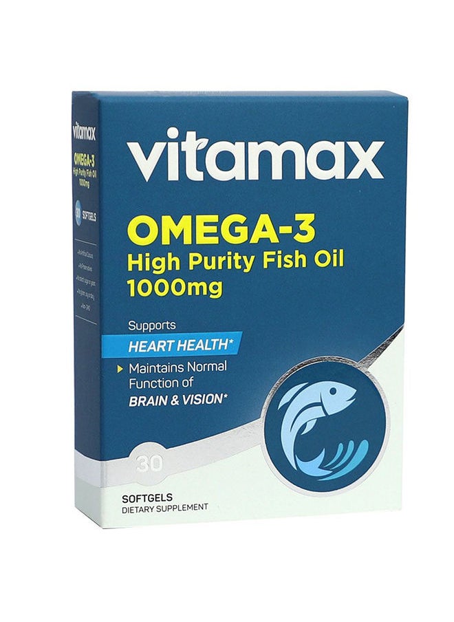 Vitamax - Omega 3 1000MG High Purity Fish Oil Softgel 30's - Image 1
