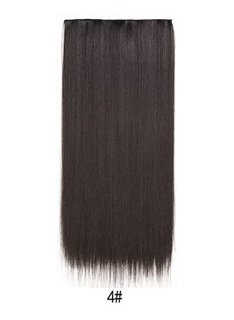 إستيل وصلة إطالة شعر مموجة بطول قطعة واحدة كاملة الرأس مع 5 مشابك مناسبة للنساء والفتيات (مستقيم رقم 4) - Image 2