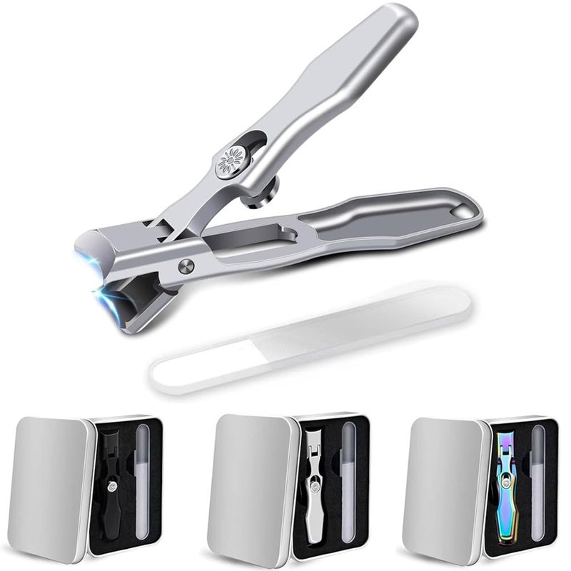 Ynyjzz MightyClip Nail Clippers German Stainless Steel for Men Includes Nail File and Storage Box Silver - Image 2