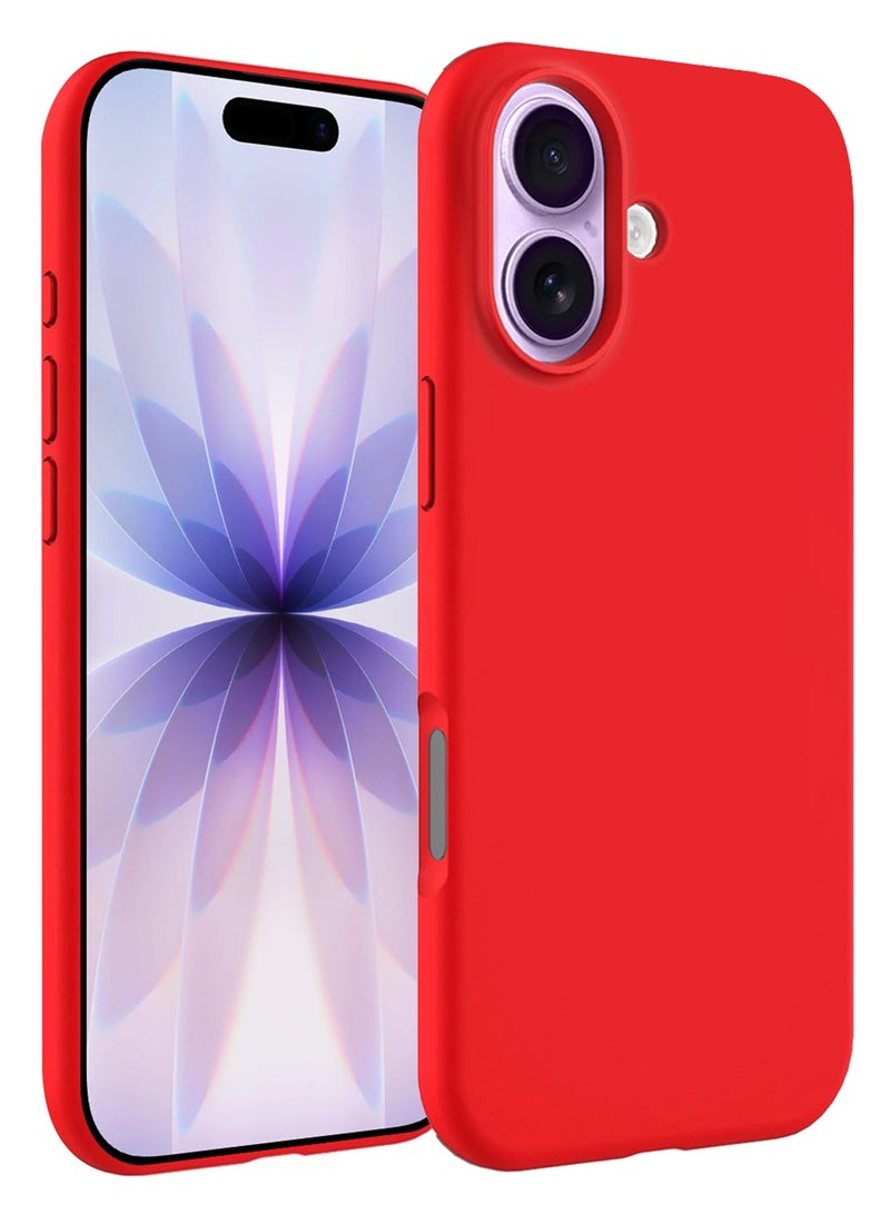 Silicone Protective Phone Case for iPhone 17 - Soft Anti-Scratch Microfiber Lining Ultra Slim Drop Protection Phone Cover - Red - Image 2