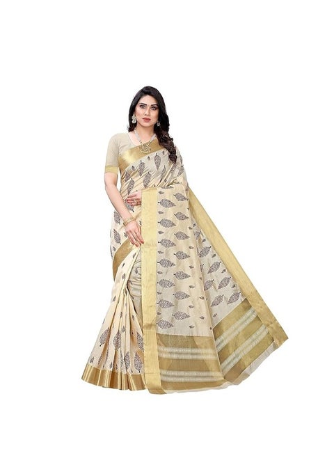 Accessorize Kingdom  Women Cotton Silk Standard Length Saree