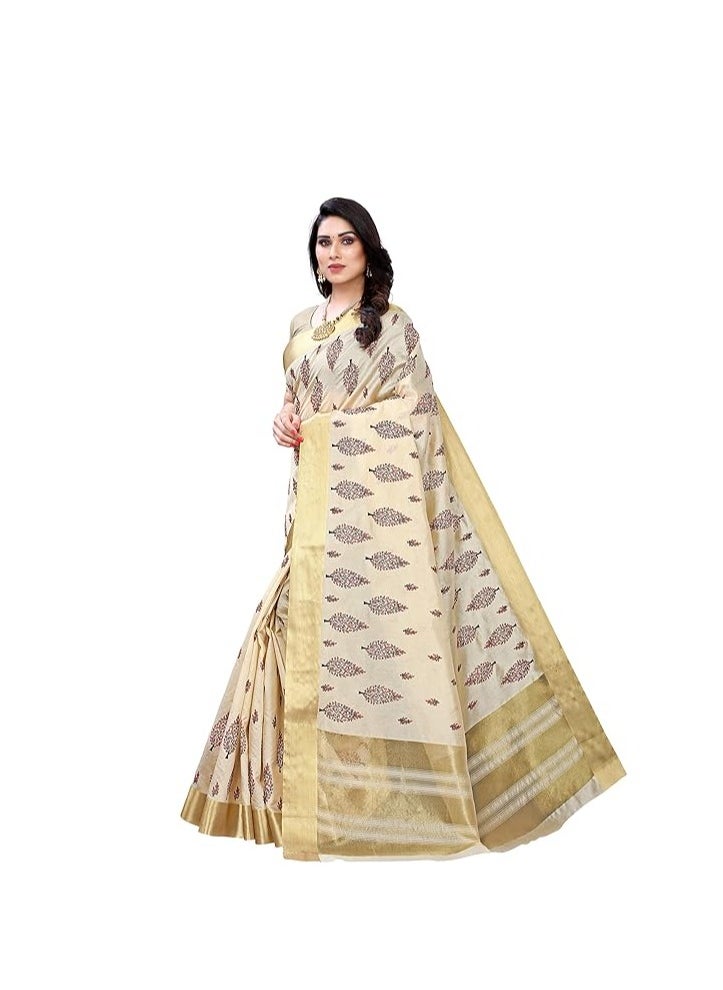 Accessorize Kingdom - Accessorize Kingdom  Women Cotton Silk Standard Length Saree - Image 1