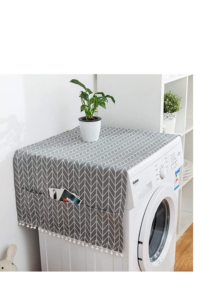 Washing Machine Dustproof Cover, 55cm × 130cm Anti-Stain Waterproof Washer and Dryer Protection Covers for The Top, Anti-Slip Refrigerator Fridge Dust Cover with Storage Bag (1pcs) - Image 3