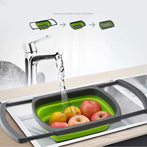 Killerzone Collapsible Colanders Kitchen Strainer SpaceSaver Folding Strainer Colander with Extendable Handles Food Grade Dishwasher Safe - Image 2