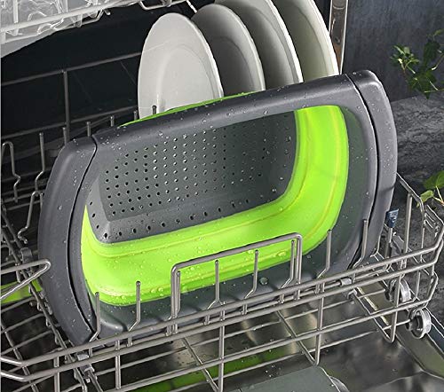 Killerzone Collapsible Colanders Kitchen Strainer SpaceSaver Folding Strainer Colander with Extendable Handles Food Grade Dishwasher Safe - Image 3