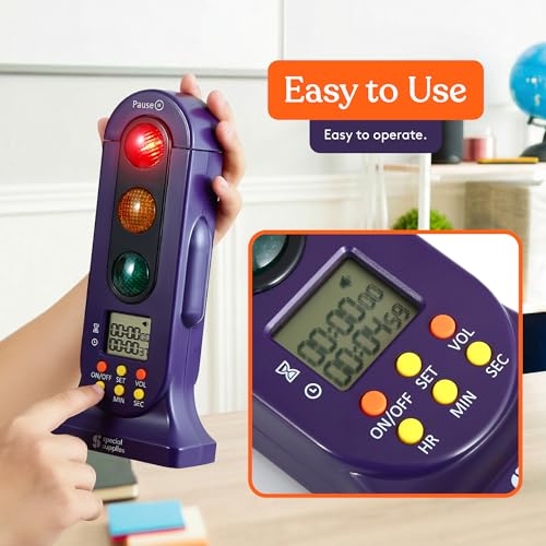 Special Supplies Stoplight Audio Visual Timer for Kids with Lights and Stopwatch Timer - Home and Classroom Timer for Time Management and Routines - Ages 3+ - Image 5