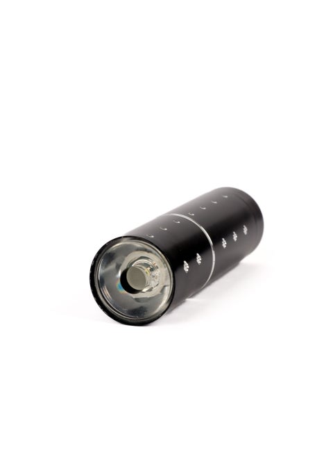 An elegant small flashlight in the shape of a lipstick with a hanger,black