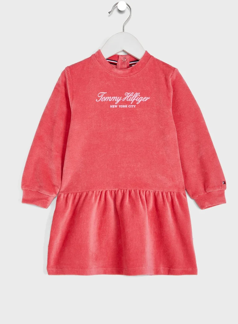 TOMMY HILFIGER Kids Velours Rib Script Dress