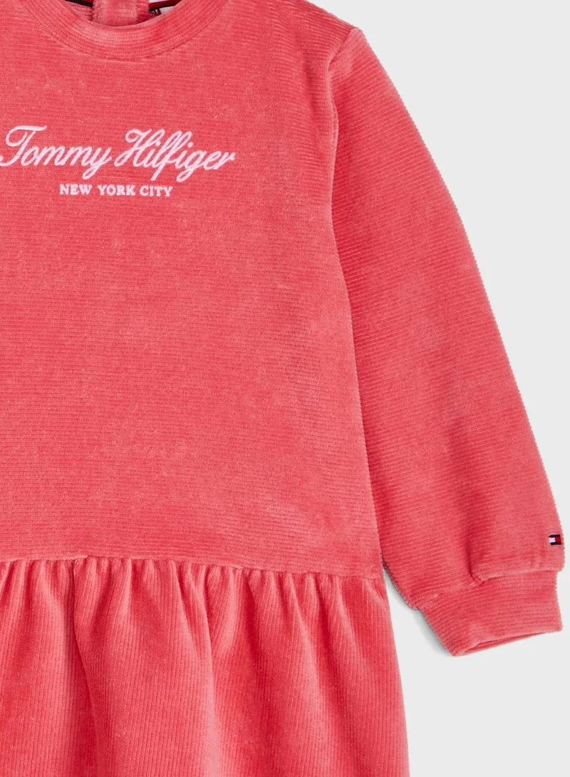 TOMMY HILFIGER Kids Velours Rib Script Dress