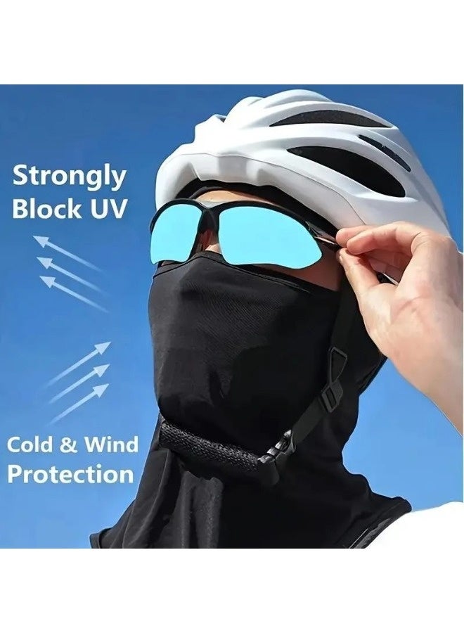 شيبشيب قناع وجه بالاكلافا قطعتان لحماية من الشمس والأشعة فوق البنفسجية، غطاء رأس كامل قابل للتنفس، قناع وجه للرجال مناسب لركوب الدراجات، التزلج، الصيد، مقاوم للرياح والرمال - Image 3