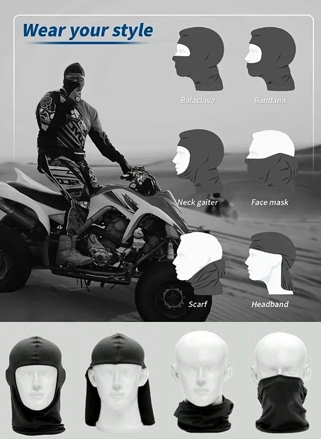 شيبشيب قناع وجه بالاكلافا قطعتان لحماية من الشمس والأشعة فوق البنفسجية، غطاء رأس كامل قابل للتنفس، قناع وجه للرجال مناسب لركوب الدراجات، التزلج، الصيد، مقاوم للرياح والرمال - Image 2